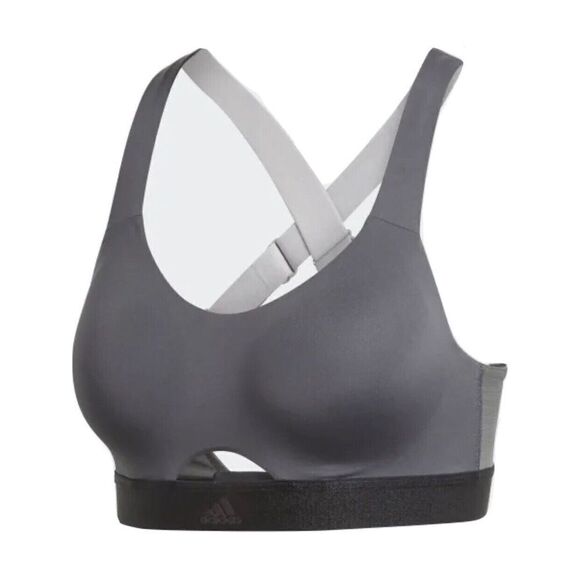 Adidas Stronger For‎ It Sports Bra Adjustable Strap Colorblock Gray - Picture 1 of 6